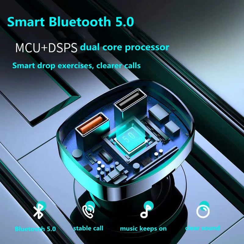 Bluejw Car PD Fast Charger Dual USB Port Bluetooth 5.0 FM Transmitter - Wireless in-Car Adapter & MP3 Player Automobile Charger - Image 4